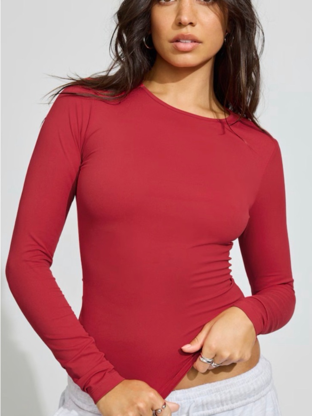 NWT Garage Long Sleeve Sleek Crewneck Jester Red Size Large